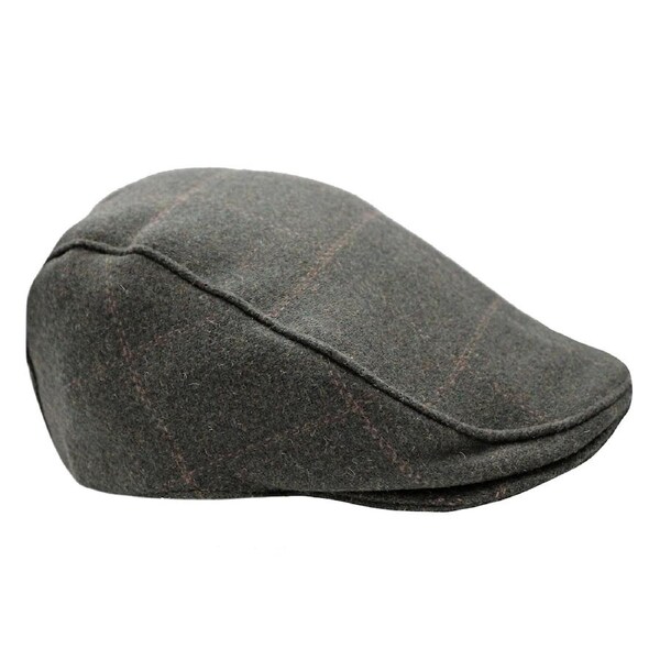 DENTS Tweed Flat Cap Wool Ivy Hat Driving Cabbie Quilted - Hunter Green Small/Medium