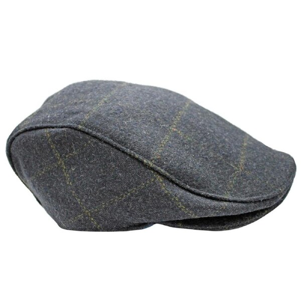 DENTS Tweed Flat Cap Wool Ivy Hat Driving Cabbie Quilted - Navy Small/Medium