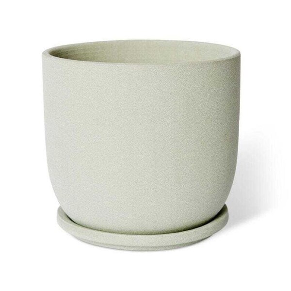E Style Allegra 19cm Ceramic Plant Pot w/ Saucer Home Decor Planter Green
