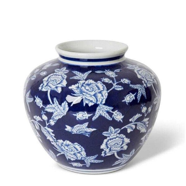 E Style Eunice 21cm Porcelain Plant/Flower Vase Tabletop Decor Blue/White