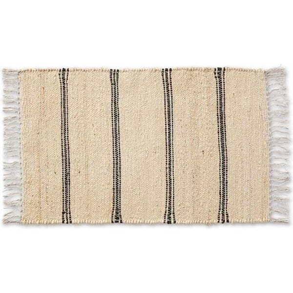 E Style Yana 60x90cm Jute/Cotton Utility Rug Floor Mat Decor Natural/Black