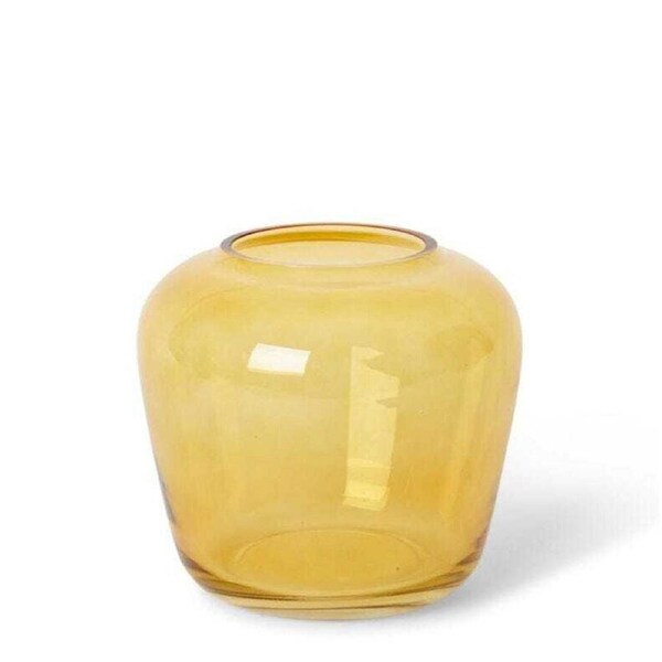 E Style 20cm Glass Brice Plant/Flower Vase Tabletop Display Home Decor Amber