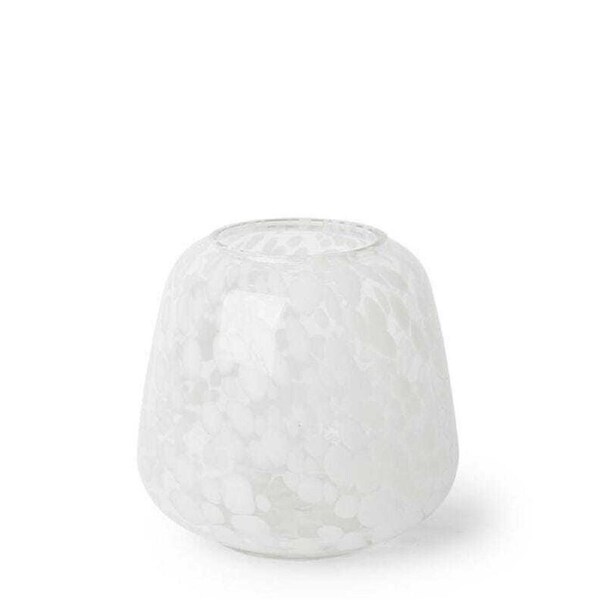 E Style 20cm Glass Elliot Plant/Flower Vase Tabletop Display Decor White