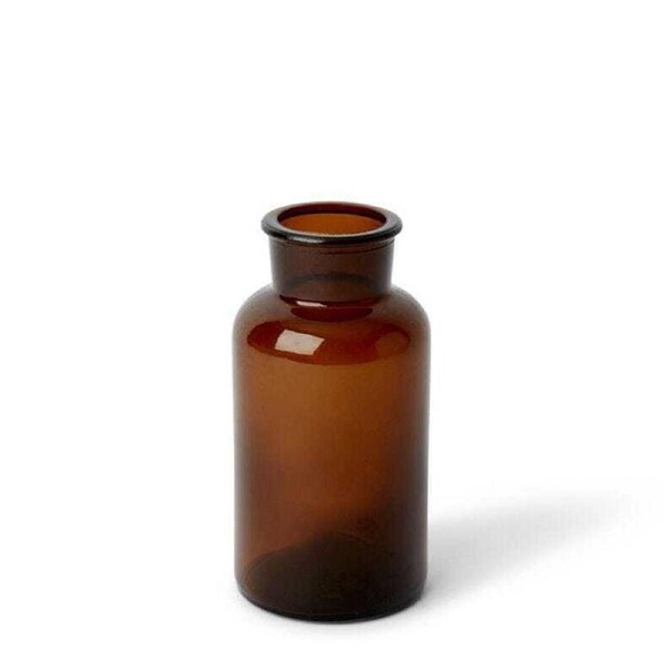 3x E Style 16cm Glass Specimen Bottle Decorative Flower/Foliage Vase Brown