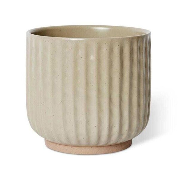 E Style Emery 19cm Ceramic Plant Pot Home Decorative Planter Round Green