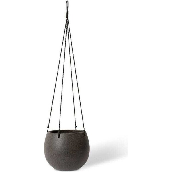 E Style Meyer 23cm Ceramic Hanging Bowl Home Decor Plant Pot Round Black