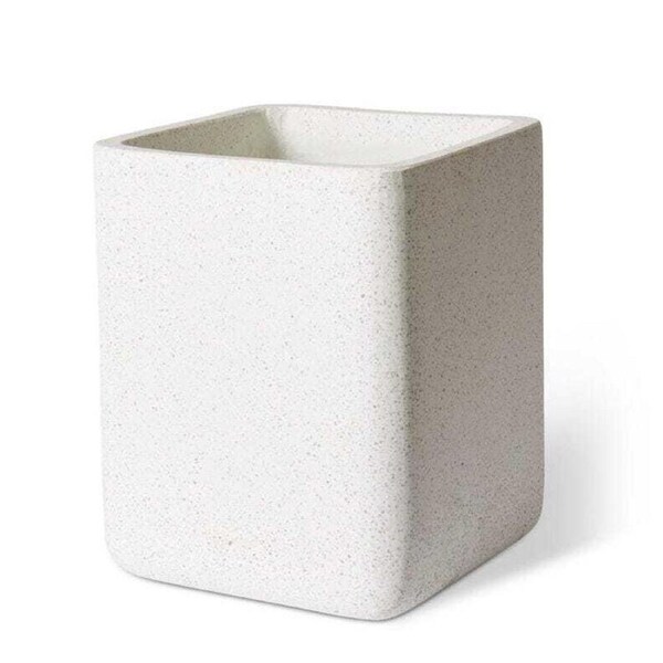 E Style Terrazzo Miles 50cm Cube Planter w/Hole Plant/Flower Pot Decor White