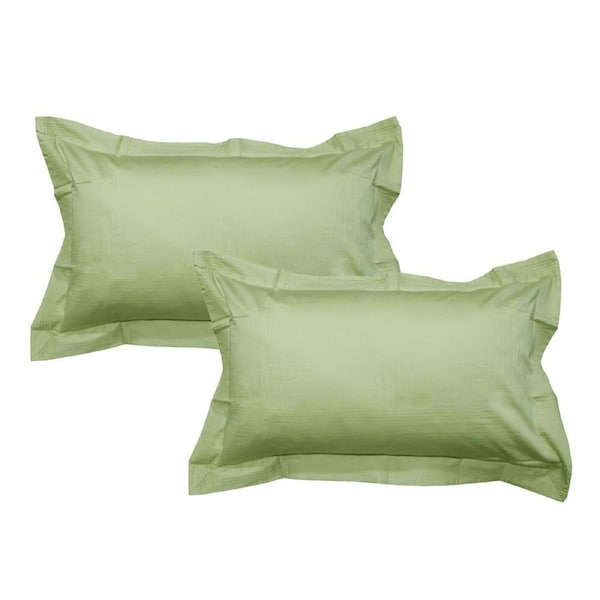 Pair of 400TC Egyptian Cotton Sateen Supremo Aloe (Hay) Tailored Pillowcases 48 x 73 + 5cm