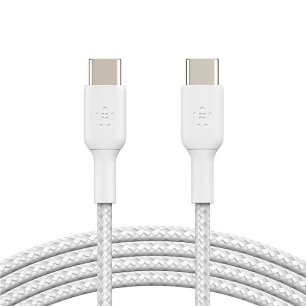 Belkin BoostCharge 1m Braided USB-C to USB-C Cable (2 Pack) (White)