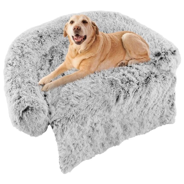 Costway Large Dog Bed Puppy Sofa Pet Cushion Couch Protector Blanket w/Washable Cover & Anti-Slip Bottom White