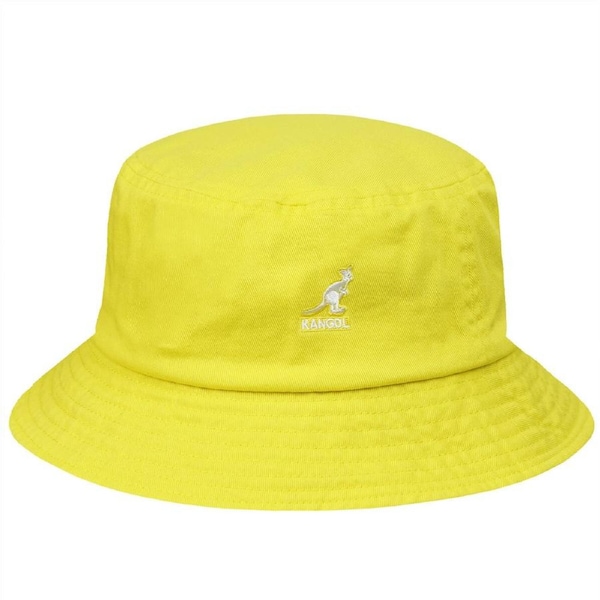 Kangol Washed Bucket Hat Summer Cap Outdoor Camping - Lemon Sorbet - L
