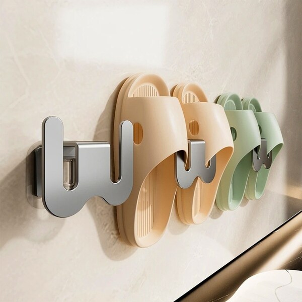 3 Pcs Bathroom Slipper Rack Shoes Drying Holder Wall Mounted Shoe Organizer