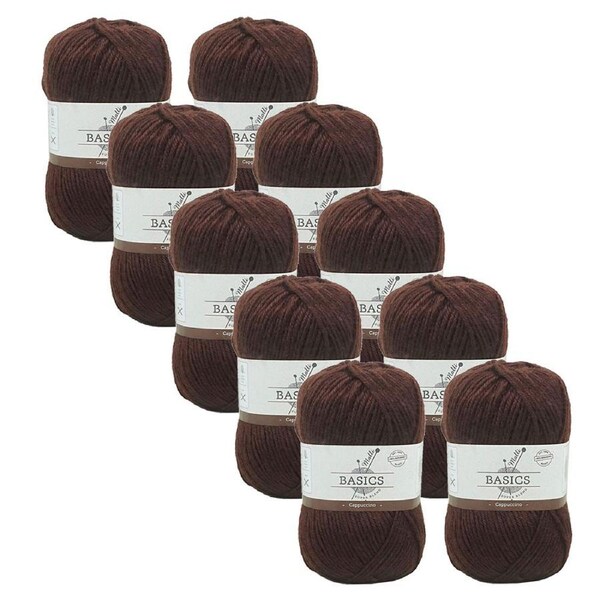 10x Malli Cappuccino Blend Basic 100g Knitting/Crochet Yarn Acrylic/Poly
