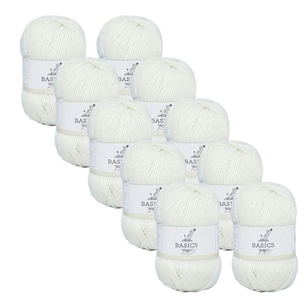 10x Malli Cream Blend Basic 100g Knitting/Crochet Craft Yarn Acrylic/Poly