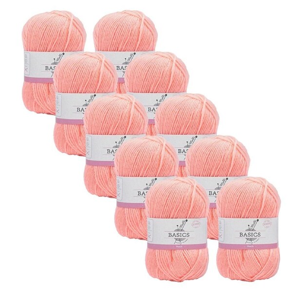 10x Malli Peach Blend Basic 100g Knitting/Crochet Craft Yarn Acrylic/Poly