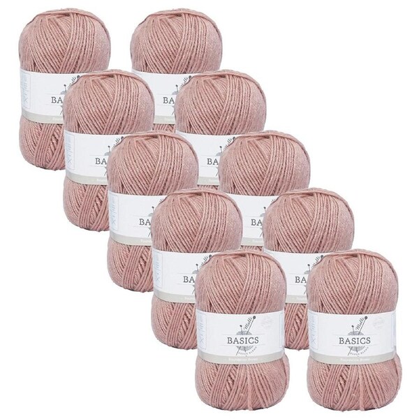10x Malli Foundation Brown Blend Basic 100g Knitting Yarn Acrylic/Poly