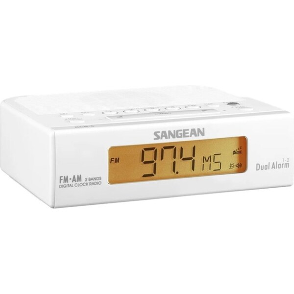 Sangean RCR5 AM/FM 17cm Digital Tuning Clock Radio Timer/Alarm Stereo White