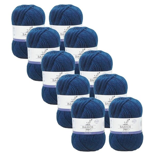 10x Malli Monaco Blue Blend Basic 100g Knitting/Crochet Yarn Acrylic/Poly