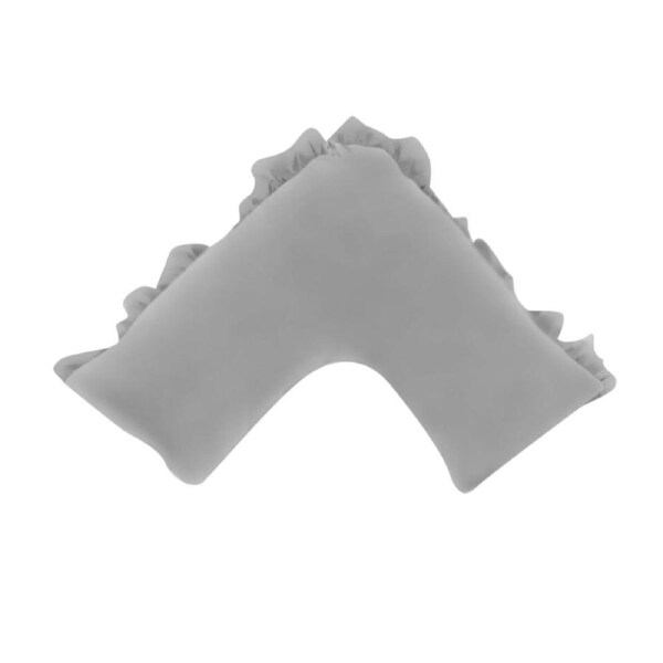 Boomerang Ruffled V Shaped Pillowcase 280TC Grey