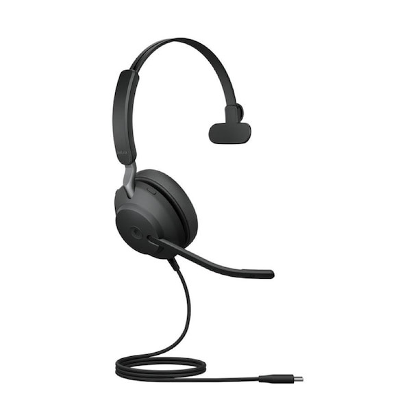 Jabra Evolve2 40 SE Wired USB-C MS Mono Headset, 360 BusyLight, Noise Isolationg Ear Cushions, Plug-and-play