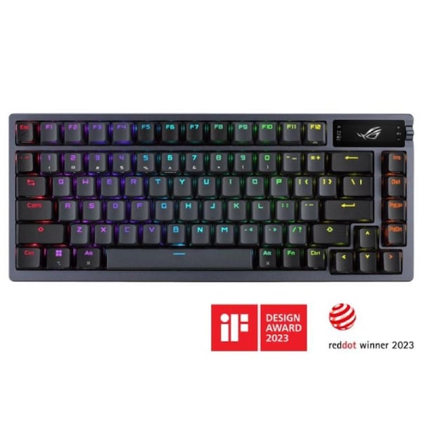 ASUS ROG AZOTH/NXSM/PBT Gaming Keyboard, OLED Display, NX Storm Switch, 75 Keys, Tri-mode Connection, Black