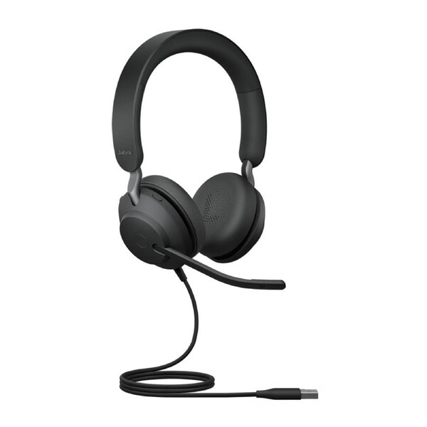 Jabra Evolve2 40 SE Wired USB-C UC Stereo Headset, 360 BusyLight, Noise Isolationg Ear Cushions Plug-and-play, 3-Microphone Technology