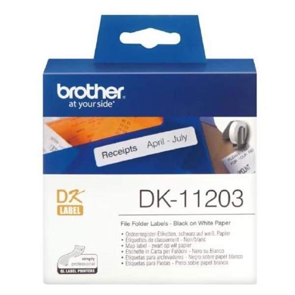 Brother White File Folder Labels 17mm X 87mm 300 Labels