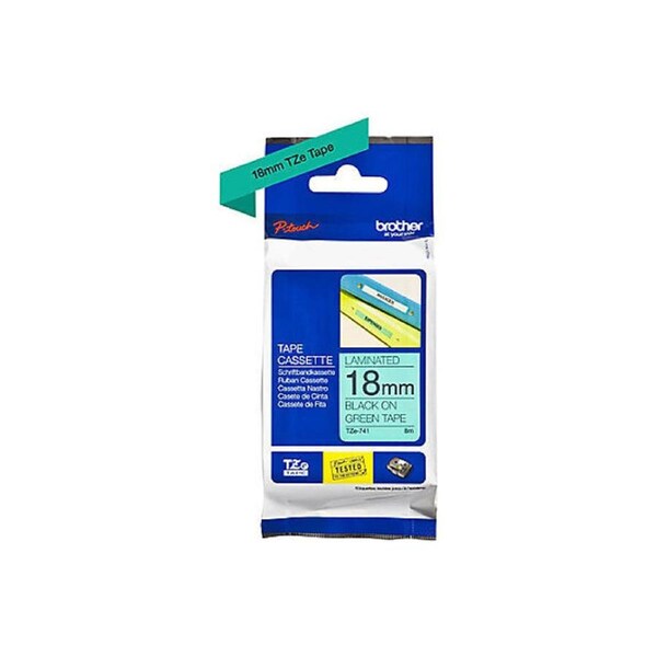 Brother 18mm Blk on Green Tape