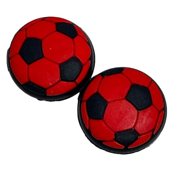 Thumb Grips x 2 For PS4 PS5 XBOXONE Xbox Series X Toggle Cover Cap - Red Soccer