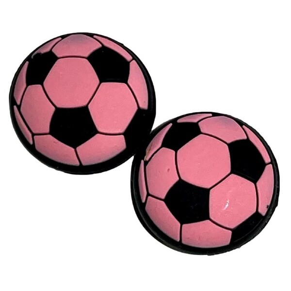 Thumb Grips x 2 For PS4 PS5 XBOXONE Xbox Series Toggle Cover Cap - Pink Soccer