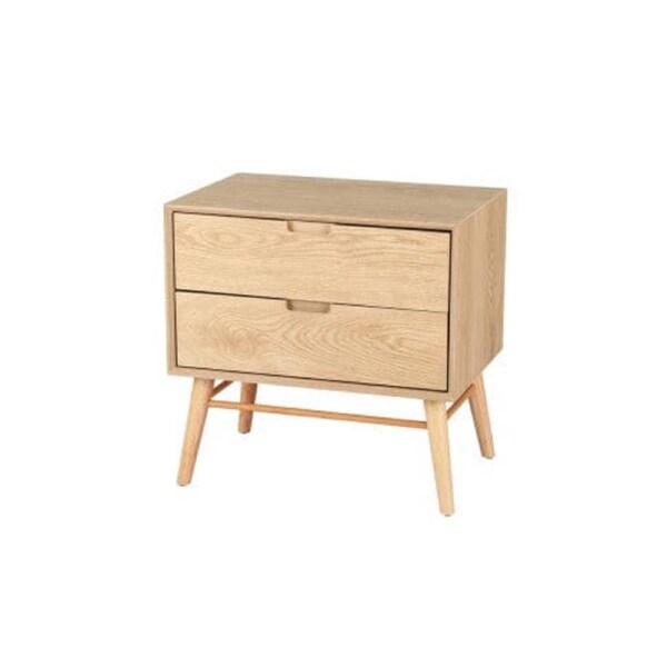 Bedside Table Drawers Side End Table Storage Cabinet Nightstand Oak GINO