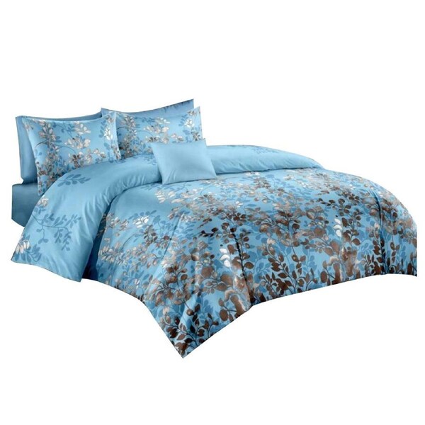 Single/KS/Double/Queen/King/Super K Soft Quilt/Duvet Cover Set-Woods Blue Super King