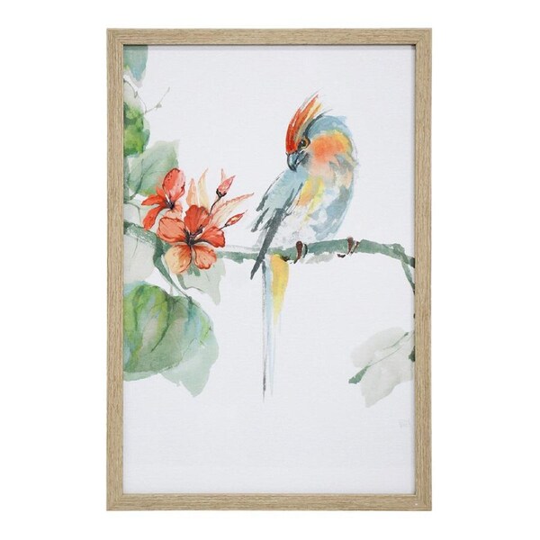 Print Crested Parrot 40x60cm Glass/Resin Framed Wall Art Home Hanging Display