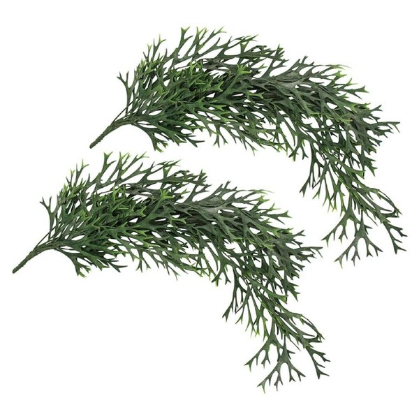 2x Hanging 80cm Elkhorn Artificial/Fake Home Decorative Foliage Faux Plant Green