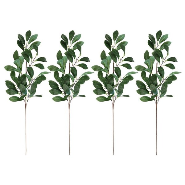 4x Stemmed 60cm Bay Leaf Artificial/Fake Home/Office Decorative Faux Plant Green
