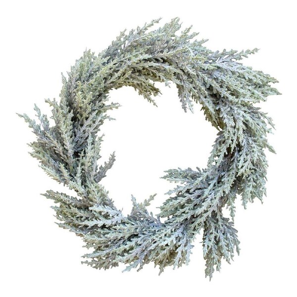 Wreath 55cm Plastic French Fern Door/Wall Hanging Home Decorative Display Green