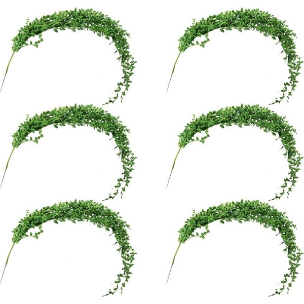 6x Hanging 75cm Pearls Artificial/Fake Home Decorative Foliage Faux Plant Green