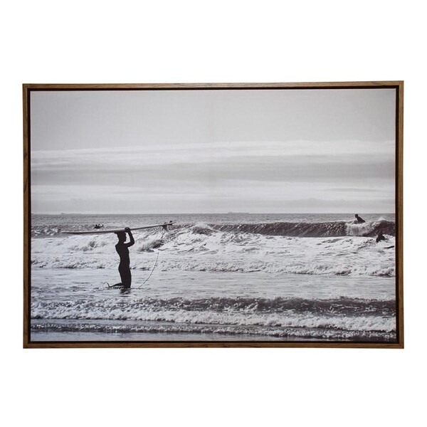 Framed 70x100cm Canvas/Resin Surfers 8 Hanging Wall Art Home Decorative Display