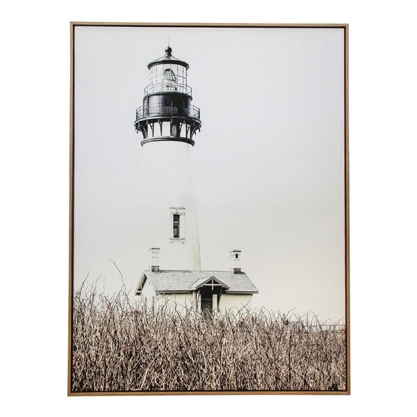 Framed Canvas/Resin 60x80cm Lighthouse Wall Hanging Art Decorative Home Display