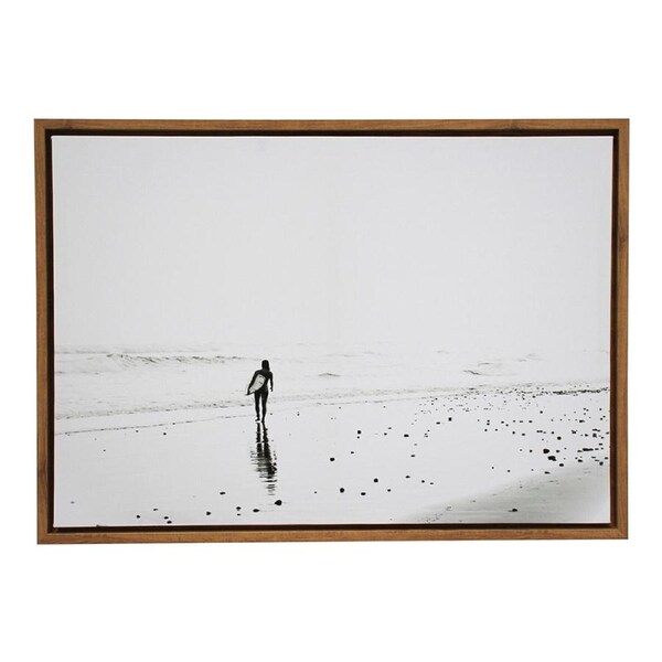 Framed 50x70cm Canvas/Resin Surfers 1 Hanging Wall Art Home Decorative Display