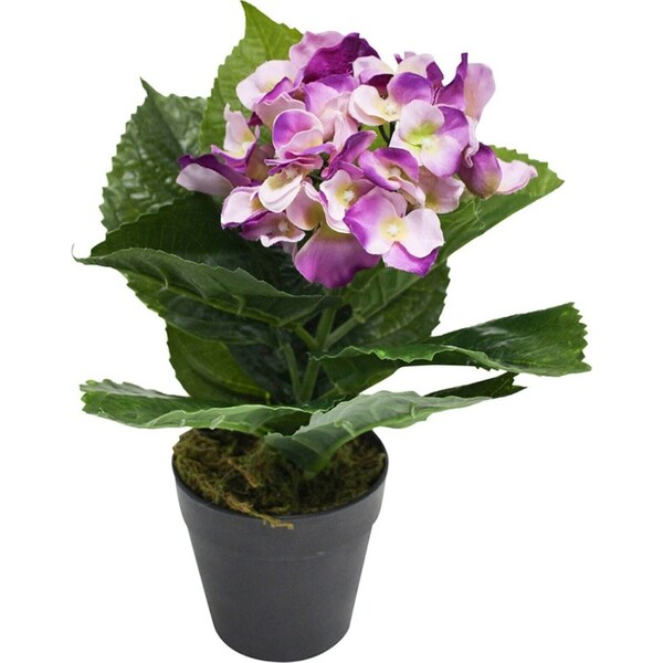 Potted 30cm Hydrangea Artificial Faux Flower Home Decorative Fake Plant Pink