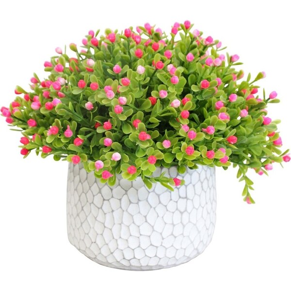 Potted 18cm Groundcover Artificial Faux/Fake Plant Home Room Garden Decor Pink