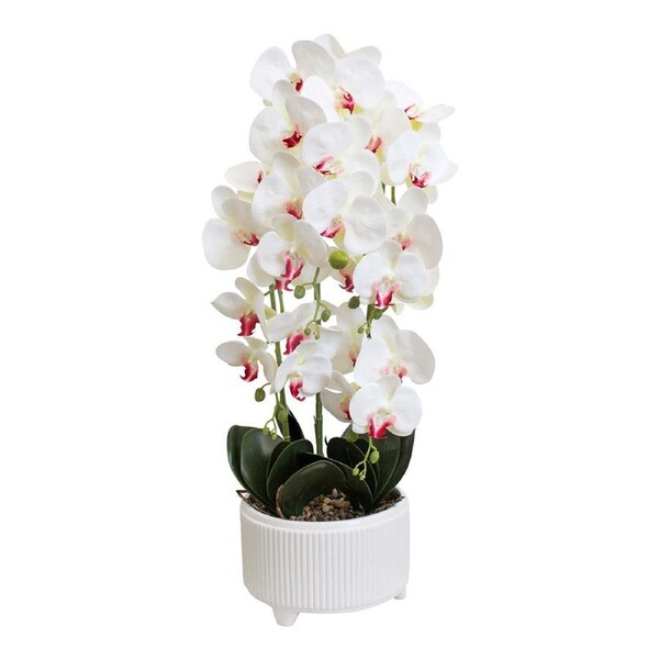 Faux 78cm Orchid Artificial/Fake Home Decorative Flower Plant w/ Pot XL White