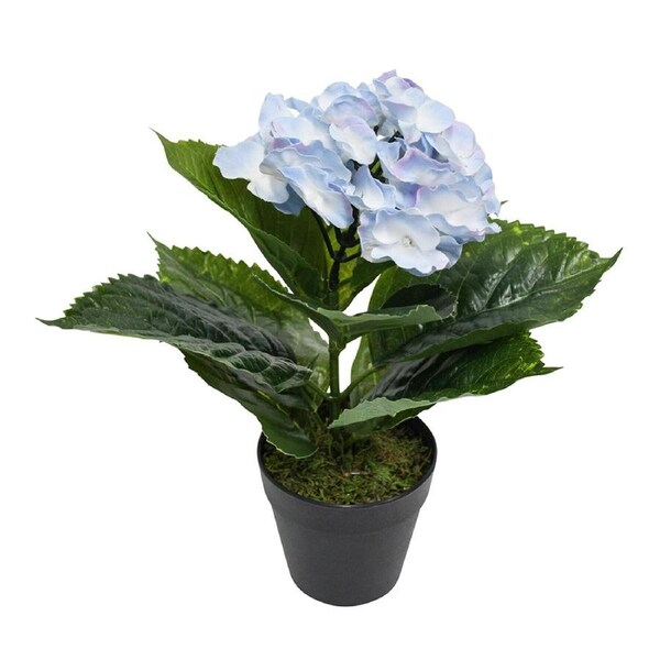 Potted 30cm Hydrangea Artificial Faux Flower Home Decorative Fake Plant Blue