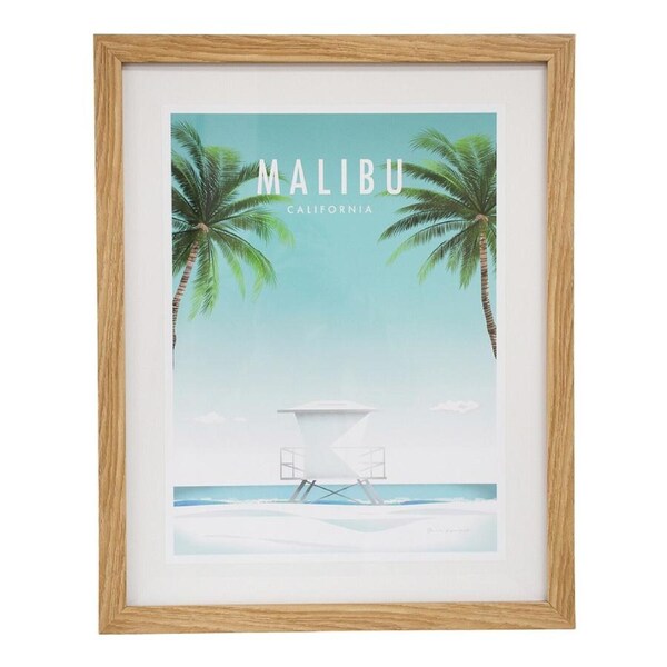 Framed Glass/Resin 40x50cm Print Malibu Wall Hanging Art Home Decorative Display