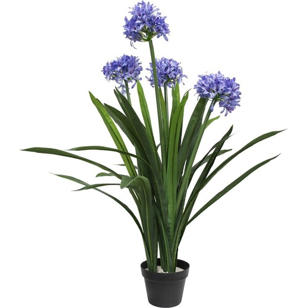Potted 100cm Agapanthus Large Artificial Faux/Fake Plant Home Garden Decor Green