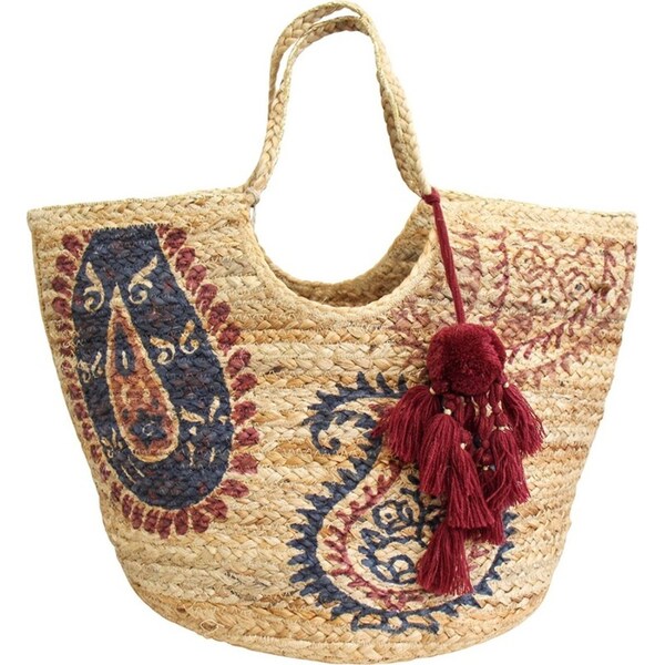 Lucia 50cm Jute Shopper Bag Ladies/Women's Travel/Fashion Boho Handbag w/ Handle