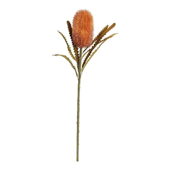 Stemmed 60cm Banksia Amber Artificial/Fake Flower Home Decorative Faux Plant