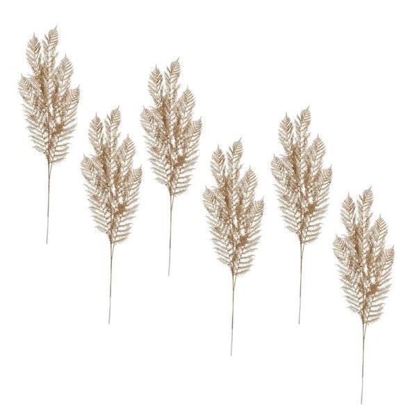 6x Faux 103cm Stem Fern Artificial/Fake Home/Office Decorative Foliage Plant GLD