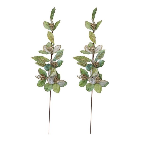 2x Stemmed 75cm Velvet Leaf Artificial/Fake Home/Office Decor Faux Plant Sage
